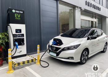 為台灣充電設備再添生力軍，電動車充電產業龍頭『YES!來電』導入電動四輪日規CHAdeMo快充站，為各類業者打造的充電解決方案，實現電動車充電友善環境