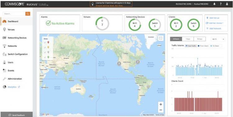 康普通信RUCKUS Cloud Dashboard