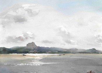 黃進龍  南灣水秀Beautiful Landscape of Nan-Wan 2020 水彩 紙 41x51cm