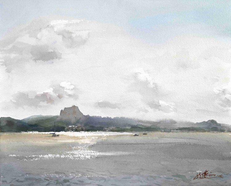 黃進龍 南灣水秀Beautiful Landscape of Nan-Wan 2020 水彩 紙 41x51cm