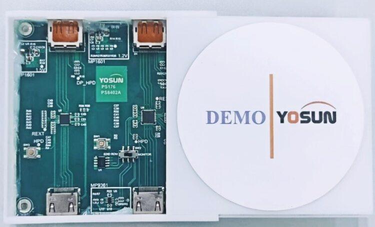 大聯大友尚基於Parade產品的DP雙模線纜轉接器方案的展示板圖
