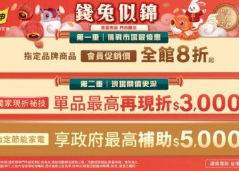 附圖_燦坤開工發紅包！「錢兔似錦」檔期全館2月1-9日限時8折起 ，兔錢現金券加碼送 最高現折3,000元 (燦坤提供)-bbc38c40