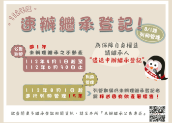 遺產繼承登記快申辦