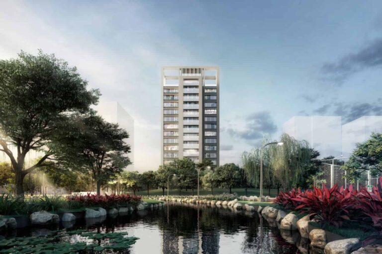 (大鑫開發建設提供)大鑫開發建設近期在文心四維站旁、正對面積達4.6218公頃的北屯公園的角地，推出新案「琢寓」。