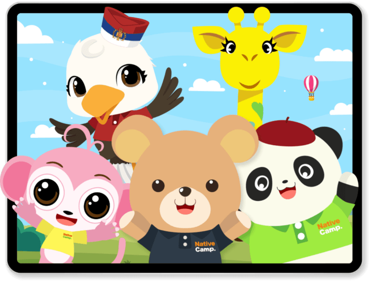 NativeCamp.受兒童喜愛的「3D卡通人物講師」課程數突破100萬次