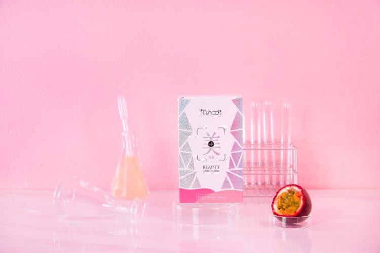 圖說:美妍姬水光飲添加百香果萃取,不僅無腥味,好喝不甜膩,輕鬆促進膠原蛋白的形成。(資料來源:魅后)