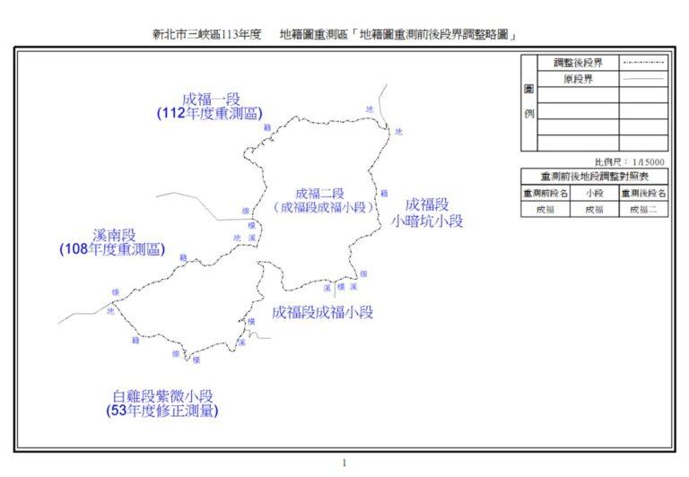 附件-113三峽重測前後段界調整略圖