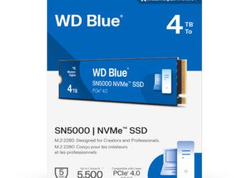 【產品照片】Western Digital WD Blue® SN5000 NVMe™ SSD 是專為內容創作者及專業人士設計的次世代儲存解決方案，適用於需要處理 4K 多重串流影片、圖像及音訊的工作流程