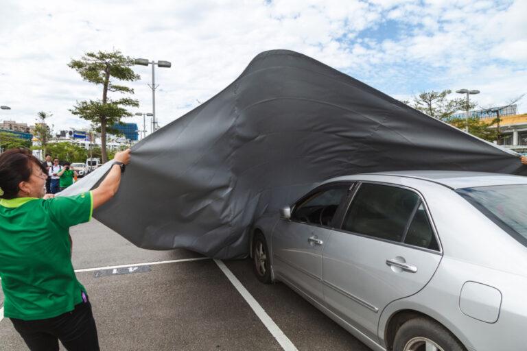 歐特儀停車場員工實地操作防火毯