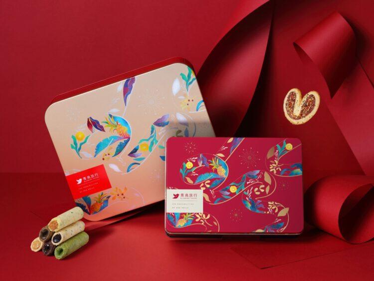 圖說：灌餡蛋捲品牌「青鳥旅行」以2025蛇年為靈感，精心推出「春舞金燦」限定春節禮盒。