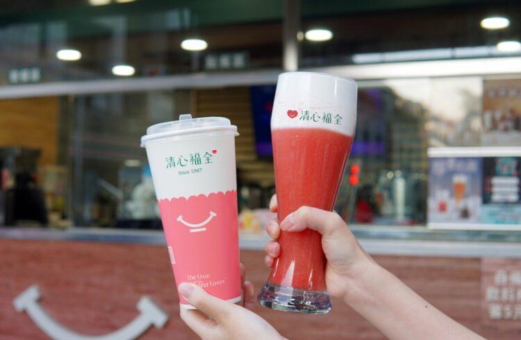 圖說：「厚雪‧紅心芭樂奶蓋」，甜香果味中又有奶霜層次，讓人忍不住一口接著一口。（資料來源：清心福全）